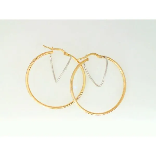 14K Yellow & White 30MM Hoop Earrings Barthau Jewellers Stouffville, ON