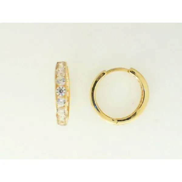 10K Yellow Gold 17MM CZ Hoop Earrings Barthau Jewellers Stouffville, ON