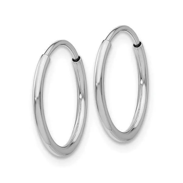 14K White Gold 14MM Sleeper Earrings Image 2 Barthau Jewellers Stouffville, ON