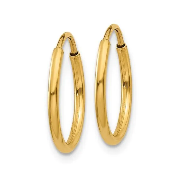 14K Yellow Gold 14MM Sleeper Earrings Image 2 Barthau Jewellers Stouffville, ON