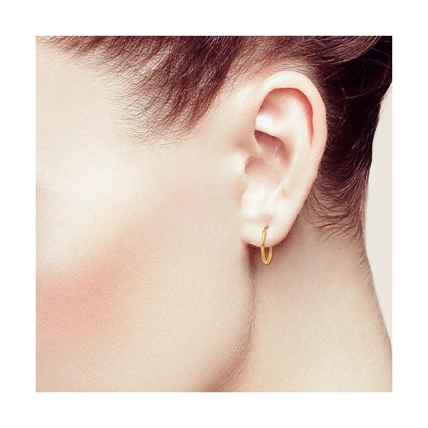 14K Yellow Gold 14MM Sleeper Earrings Image 3 Barthau Jewellers Stouffville, ON