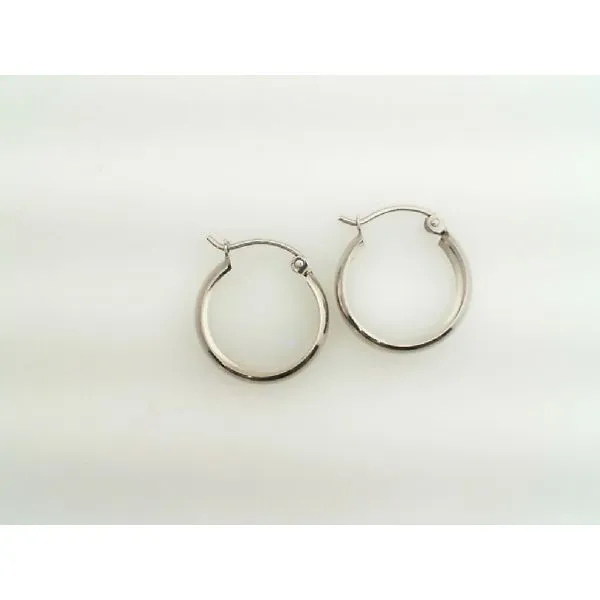 14K White Gold 15MM Hoop Earrings Barthau Jewellers Stouffville, ON