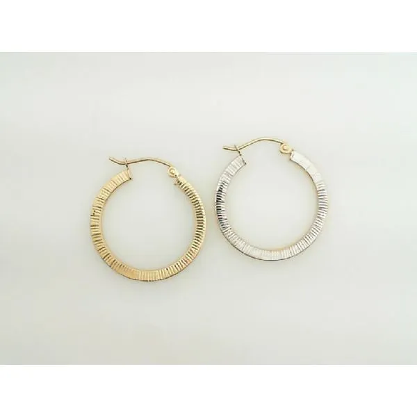 14K Yellow/White Gold 25MM Hoop Earrings Barthau Jewellers Stouffville, ON
