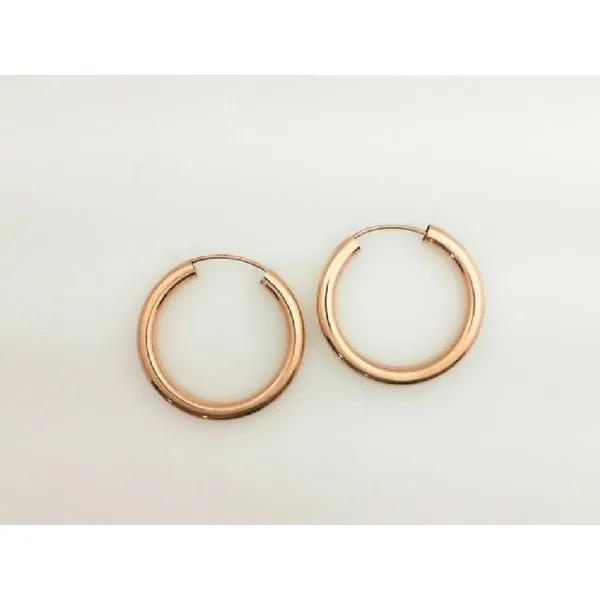 14K Rose Gold 25MM Hoop Earrings Barthau Jewellers Stouffville, ON