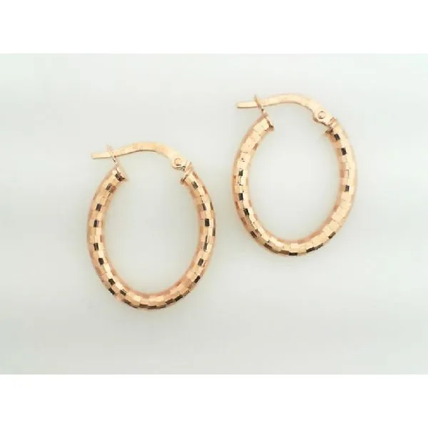 14K Rose Gold 18MM Oval Hoop Earrings Barthau Jewellers Stouffville, ON