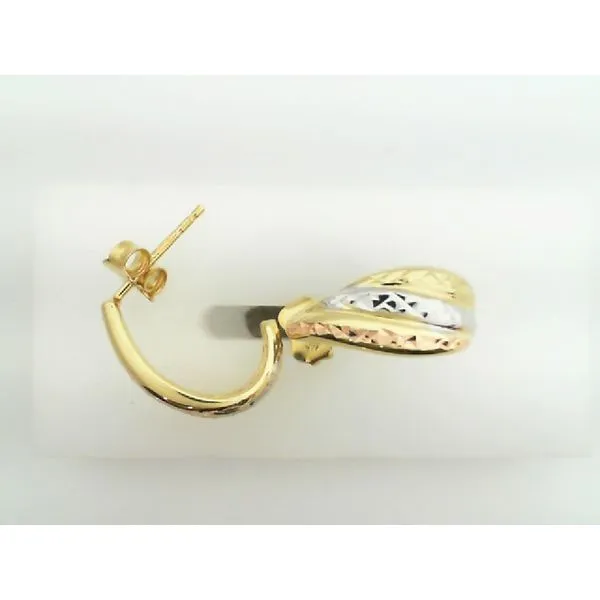 14K Yellow/White/Rose Half Hoop Earrings Barthau Jewellers Stouffville, ON
