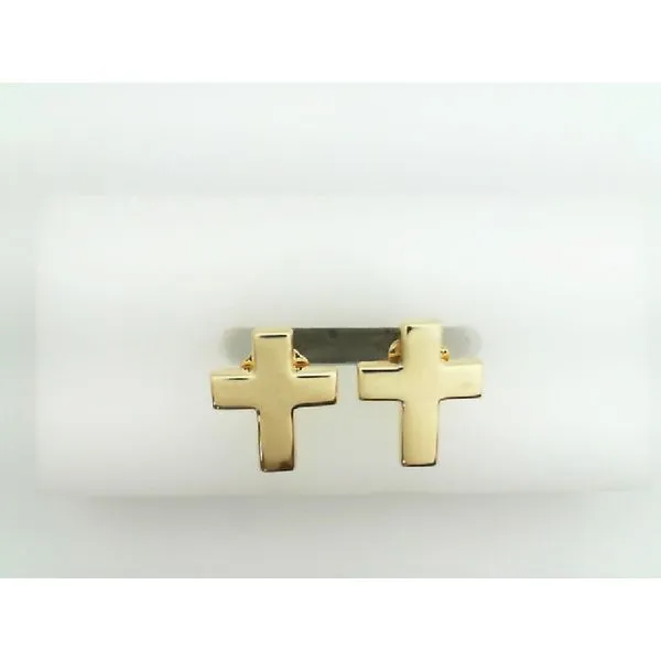 14K Yellow Gold Cross Stud Earrings Barthau Jewellers Stouffville, ON