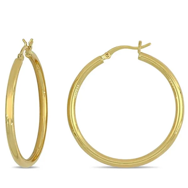 14K Yellow Gold 35MM Hoop Earrings Barthau Jewellers Stouffville, ON