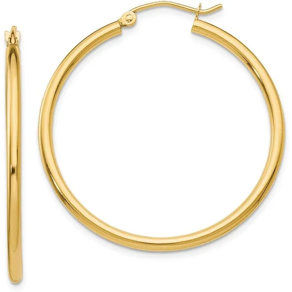 14K Yellow Gold 35MM Hoop Earrings Barthau Jewellers Stouffville, ON
