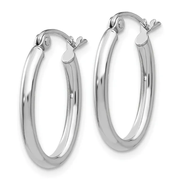 14K White Gold 18MM Hoop Earrings Barthau Jewellers Stouffville, ON