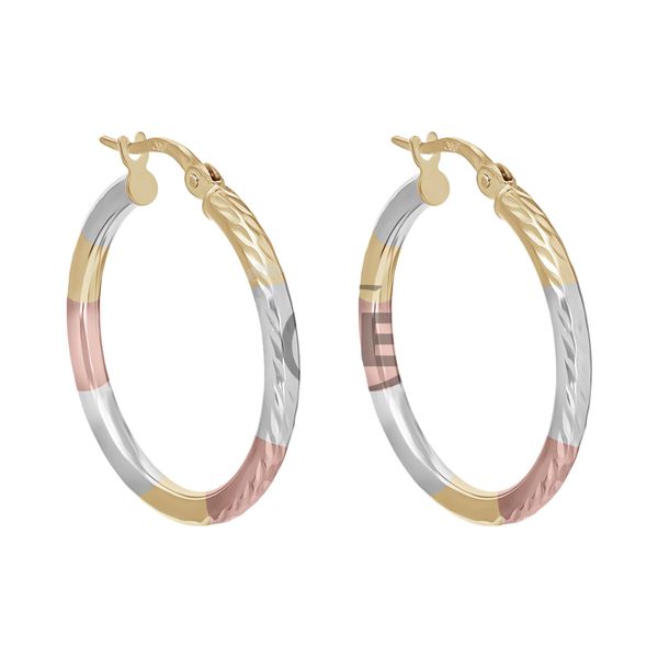 10K Tri Colour Gold 29MM Hoop Earrings Barthau Jewellers Stouffville, ON