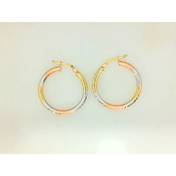 10K Tri Colour Gold 29MM Hoop Earrings Barthau Jewellers Stouffville, ON