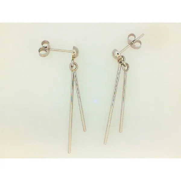 14K White Gold Dangle Double Bar Earrings Barthau Jewellers Stouffville, ON
