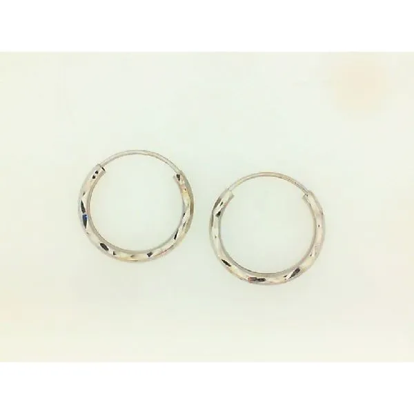14KW Diamond Cut Endless Hoop Earrings 20MM Barthau Jewellers Stouffville, ON