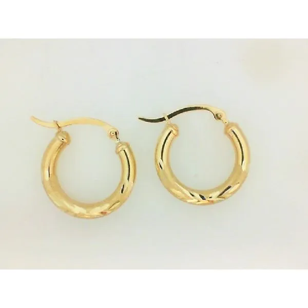 14K Yellow Gold Diamond Cut Hoop Earrings 20MM Barthau Jewellers Stouffville, ON
