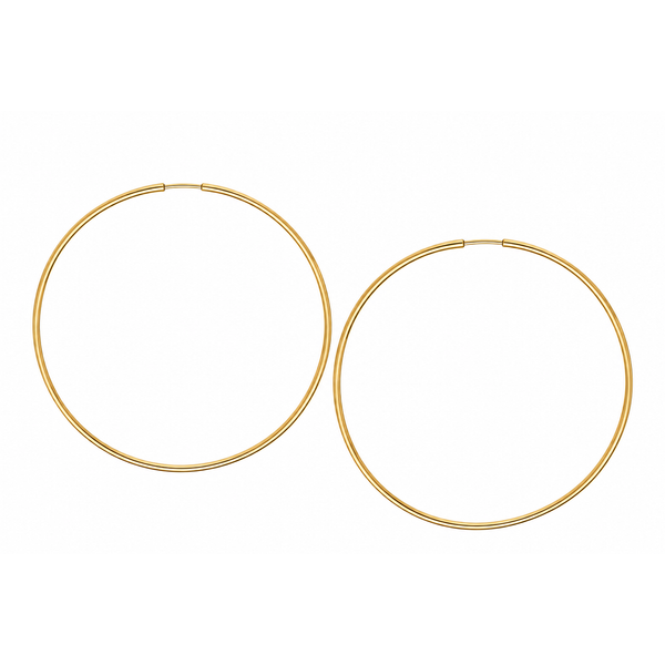 14K Yellow Gold Endless Hoop Earrings 80MM Barthau Jewellers Stouffville, ON