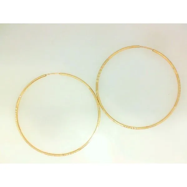 14K Yellow Gold Diamond Cut Endless Hoop Earrings 55MM Barthau Jewellers Stouffville, ON