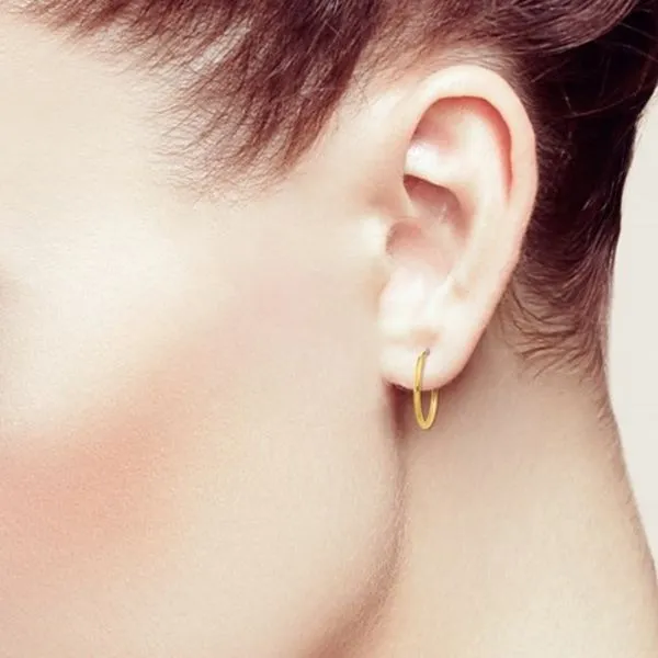 14K Yellow Gold 16MM Sleeper Earrings Image 2 Barthau Jewellers Stouffville, ON