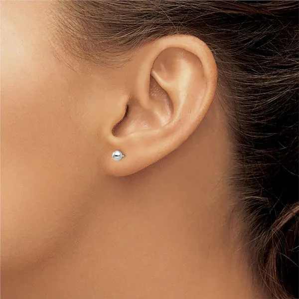 14K White Gold 4MM Ball Stud Earrings Image 2 Barthau Jewellers Stouffville, ON
