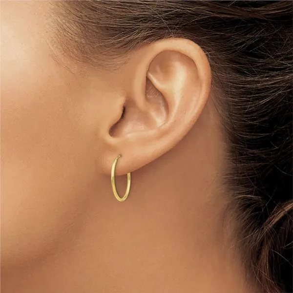 10K Yellow Gold 16MM Sleeper Earrings 1.25Mm Tube Image 2 Barthau Jewellers Stouffville, ON