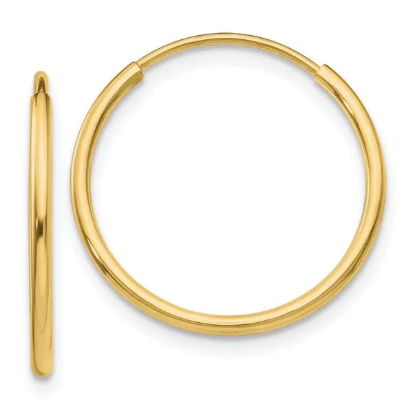10K Yellow Gold 16MM Sleeper Earrings 1.25Mm Tube Barthau Jewellers Stouffville, ON
