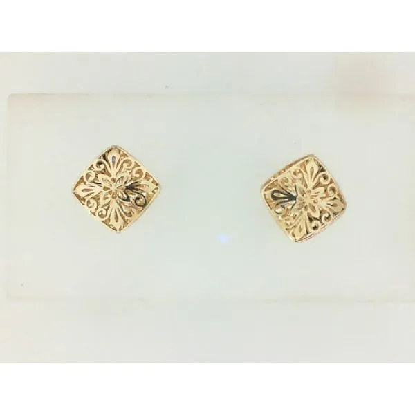 14K Yellow Gold Filigree Stud Earrings Barthau Jewellers Stouffville, ON