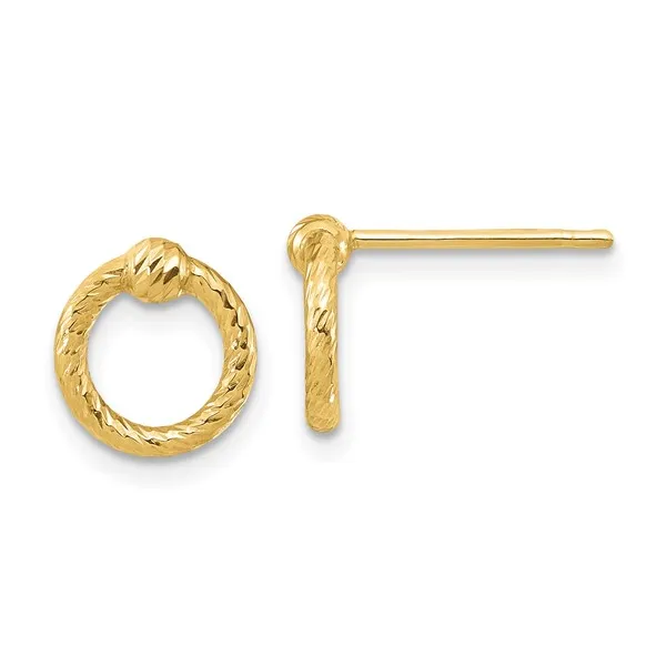 14K Yellow Gold Twisted Circle Stud Earrings Barthau Jewellers Stouffville, ON