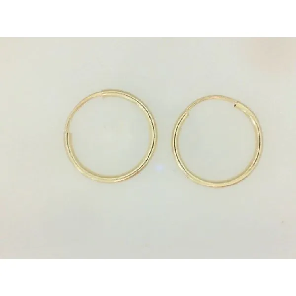 14K Yellow Gold 14MM Satin Sleeper Earrings Barthau Jewellers Stouffville, ON