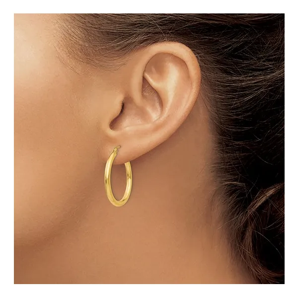 14K Yellow Gold Hoop Earrings 25MM Image 2 Barthau Jewellers Stouffville, ON