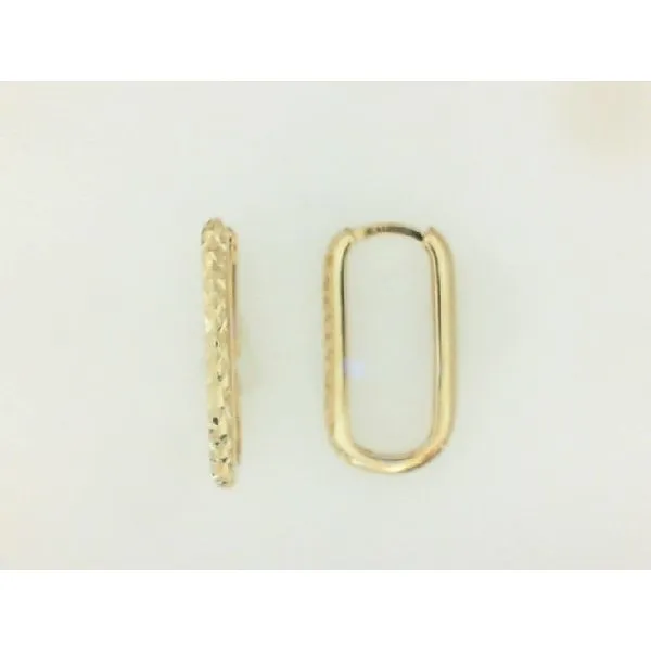 10K Yellow Gold Diamond Cut 10x20mm Huggie Earrings Barthau Jewellers Stouffville, ON