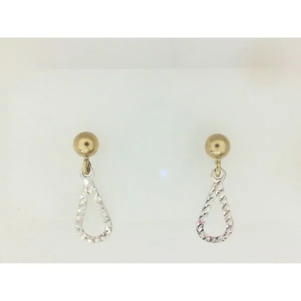 10K Yellow And White Dangle Post Earrings Barthau Jewellers Stouffville, ON