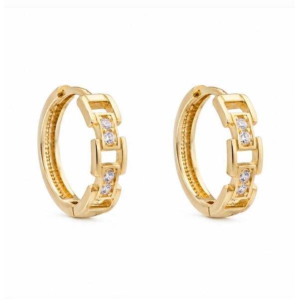 10K Yellow Gold Cubic Zirconia 15mm Hoop Earrings Barthau Jewellers Stouffville, ON