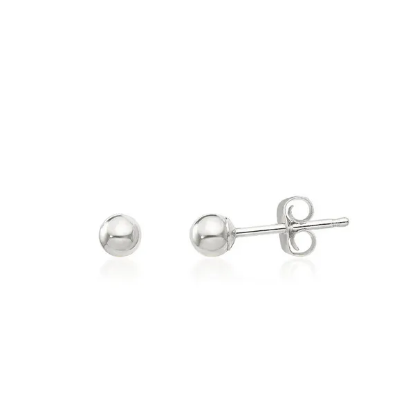 14K White Gold 4mm Ball Stud Earrings Barthau Jewellers Stouffville, ON