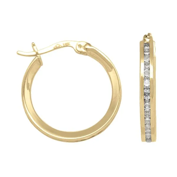 10KY CZ HOOP EARRINGS Barthau Jewellers Stouffville, ON