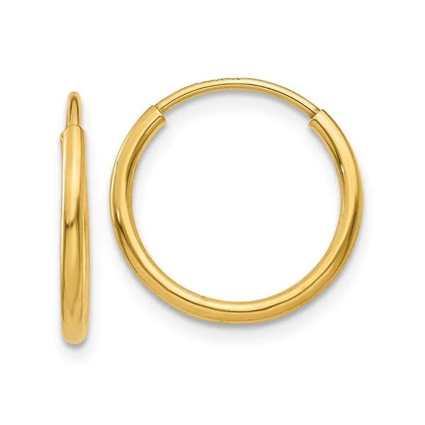 14K Yellow Gold 14MM Sleeper Earrings Barthau Jewellers Stouffville, ON