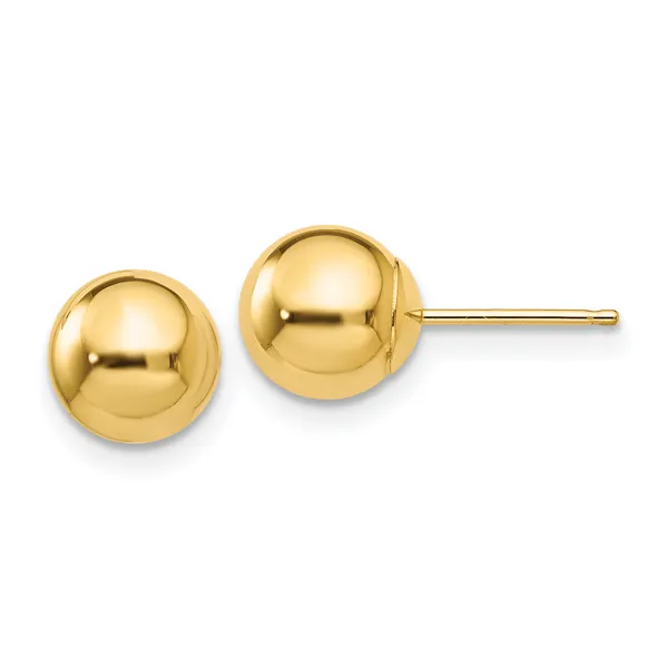 14K Yellow Gold 7MM Ball Stud Earrings Barthau Jewellers Stouffville, ON