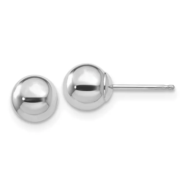 14K White Gold 6MM Ball Stud Earrings Barthau Jewellers Stouffville, ON