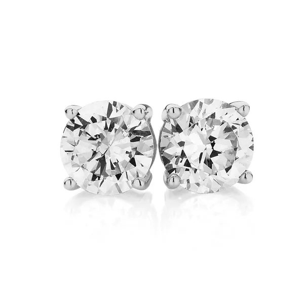 14KY 6mm CZ 4-Claw Stud Earrings Barthau Jewellers Stouffville, ON
