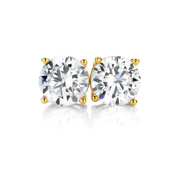14KY 6mm CZ 4-Claw Stud Earrings Barthau Jewellers Stouffville, ON