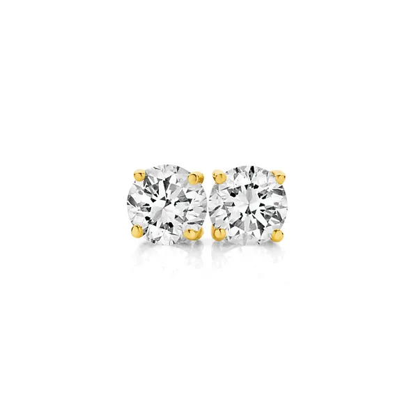 14KY 6mm CZ 4-Claw Stud Earrings Barthau Jewellers Stouffville, ON