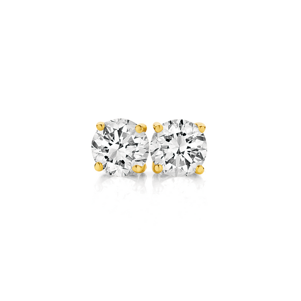 14KY 6mm CZ 4-Claw Stud Earrings Barthau Jewellers Stouffville, ON