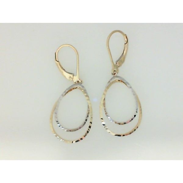 14K Yellow & White Double Oval Dangle Earrings Barthau Jewellers Stouffville, ON