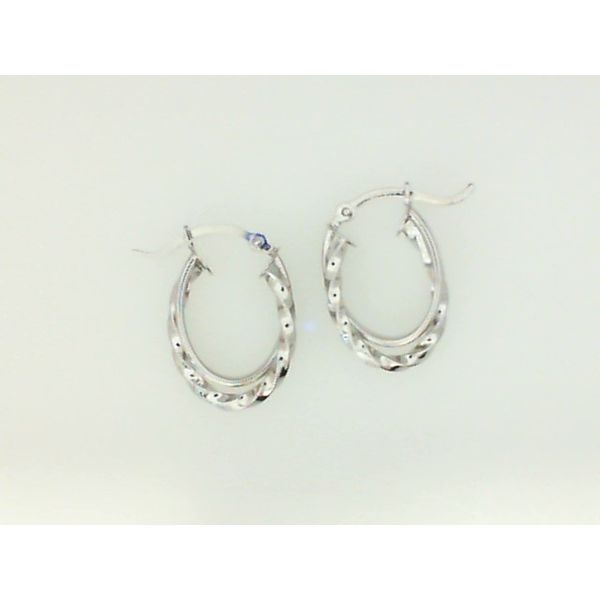 14K White Gold Double Oval Hoop Earrings Barthau Jewellers Stouffville, ON