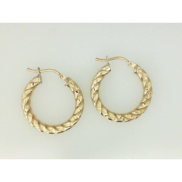 14K Yellow Gold Twisted Hoop Earrings Barthau Jewellers Stouffville, ON