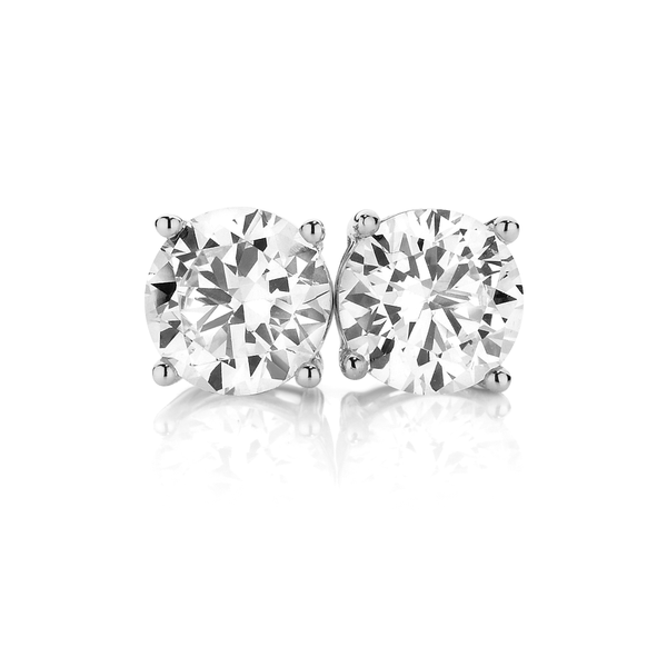 14KY 6mm CZ 4-Claw Stud Earrings Barthau Jewellers Stouffville, ON