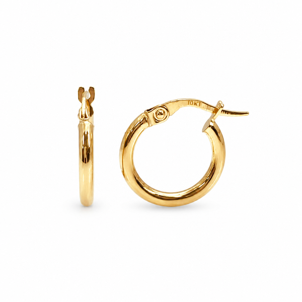 10KY 10mm Hoop 2mm Tube Earrings Barthau Jewellers Stouffville, ON