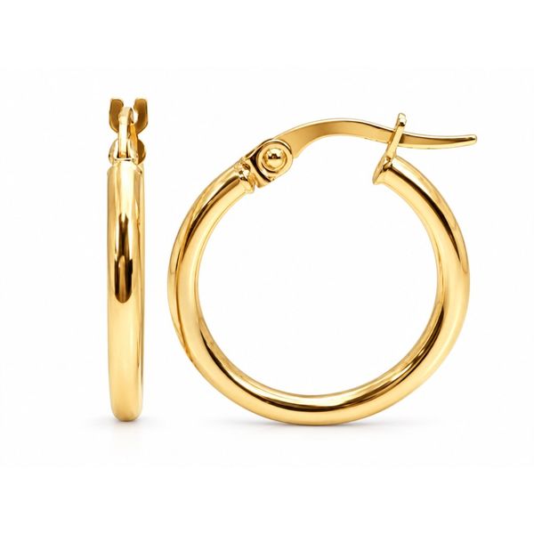 10KY 15mm Hoop 2mm Tube Earrings Image 2 Barthau Jewellers Stouffville, ON