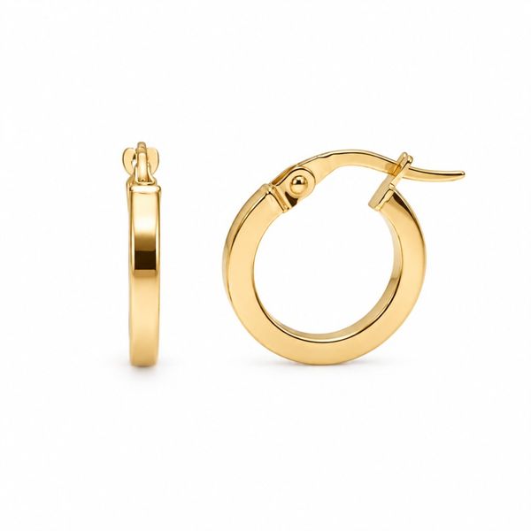 10KY 10mm Hoop 2mm Square Tube Earrings Barthau Jewellers Stouffville, ON