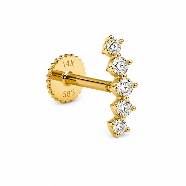 14K Yellow Gold Cubic Zirconia Helix Stud Climber Barthau Jewellers Stouffville, ON