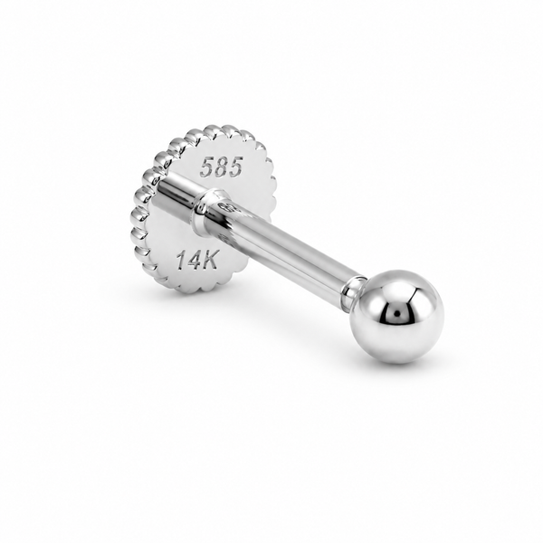 14K White Gold Helix Stud Ball Barthau Jewellers Stouffville, ON